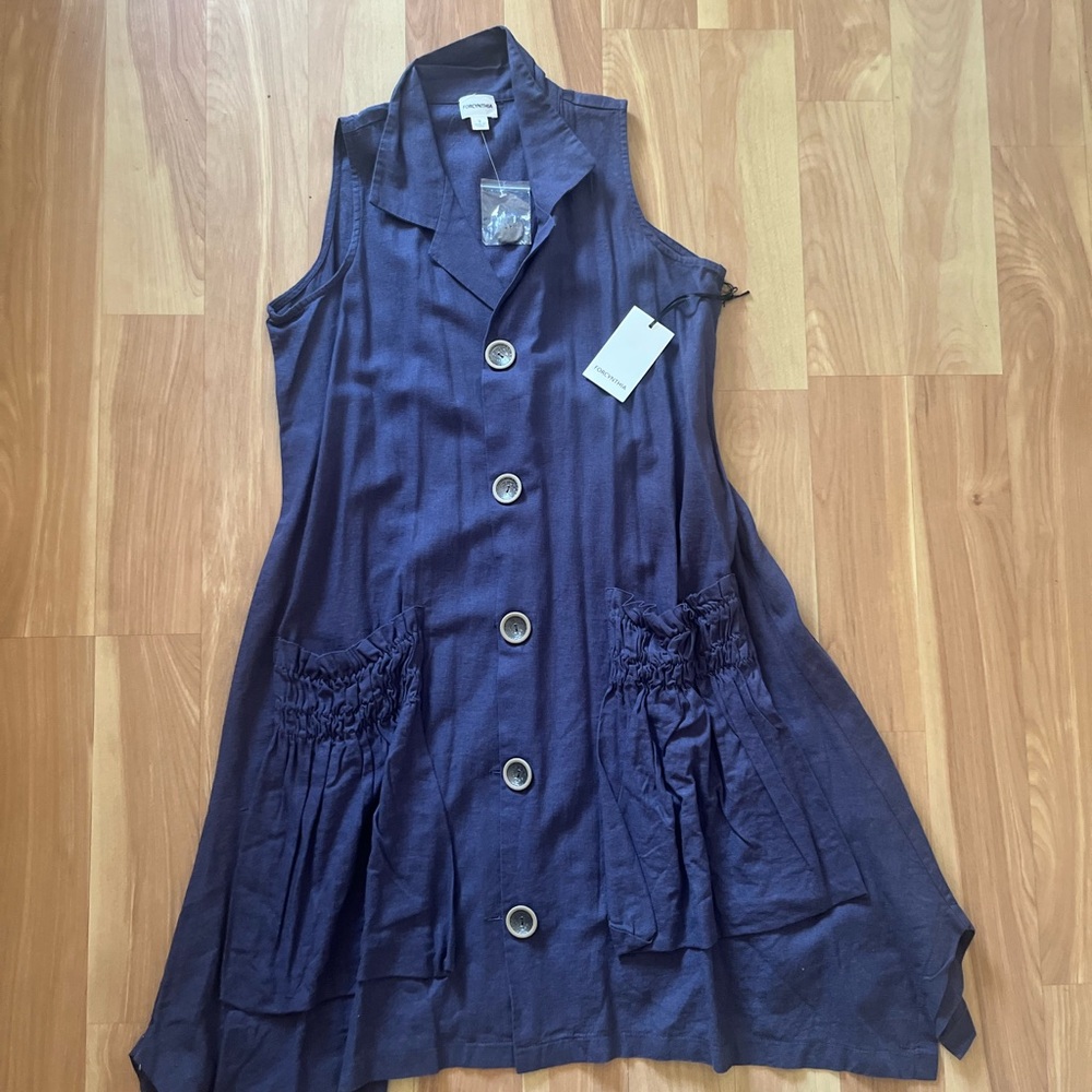 New For Cynthia Navy Blue Midi Dress - Picture 7 of 15